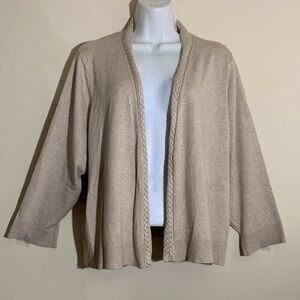 Calvin Klein Tan Open Front Cardigan